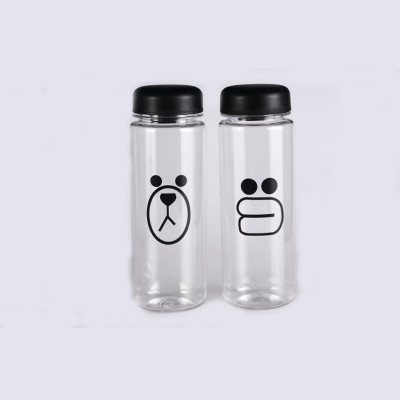 500ml plastic boba tea sports Bottle With colorful Cap and bag