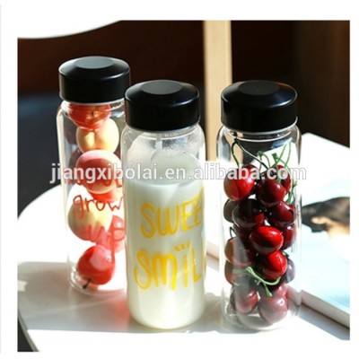 Korea Hot Sale Plastic Sports water bottle 500 ml my bottle With Black Cap